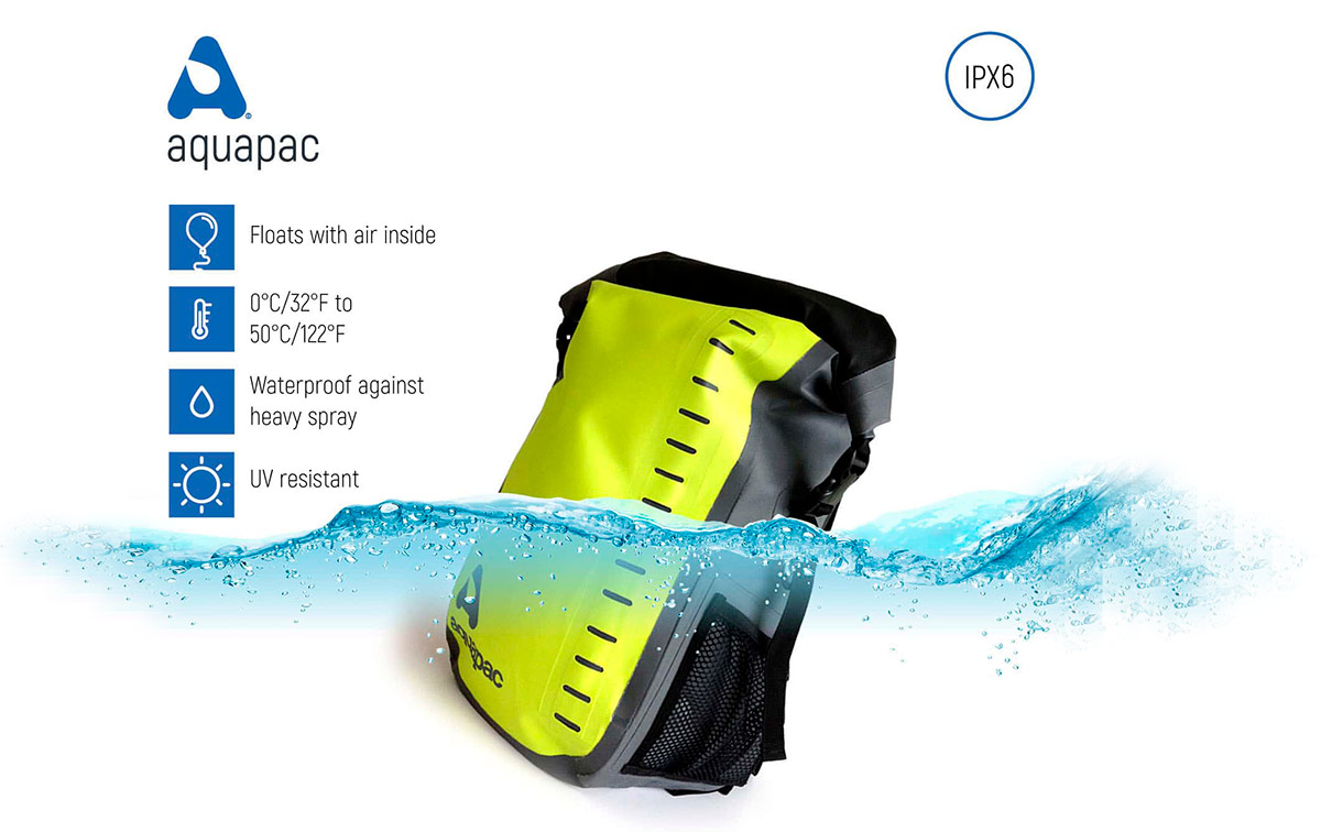 AQUAPAC 791 TOCCOA Acid Green Backpack 28 liters TrailProof