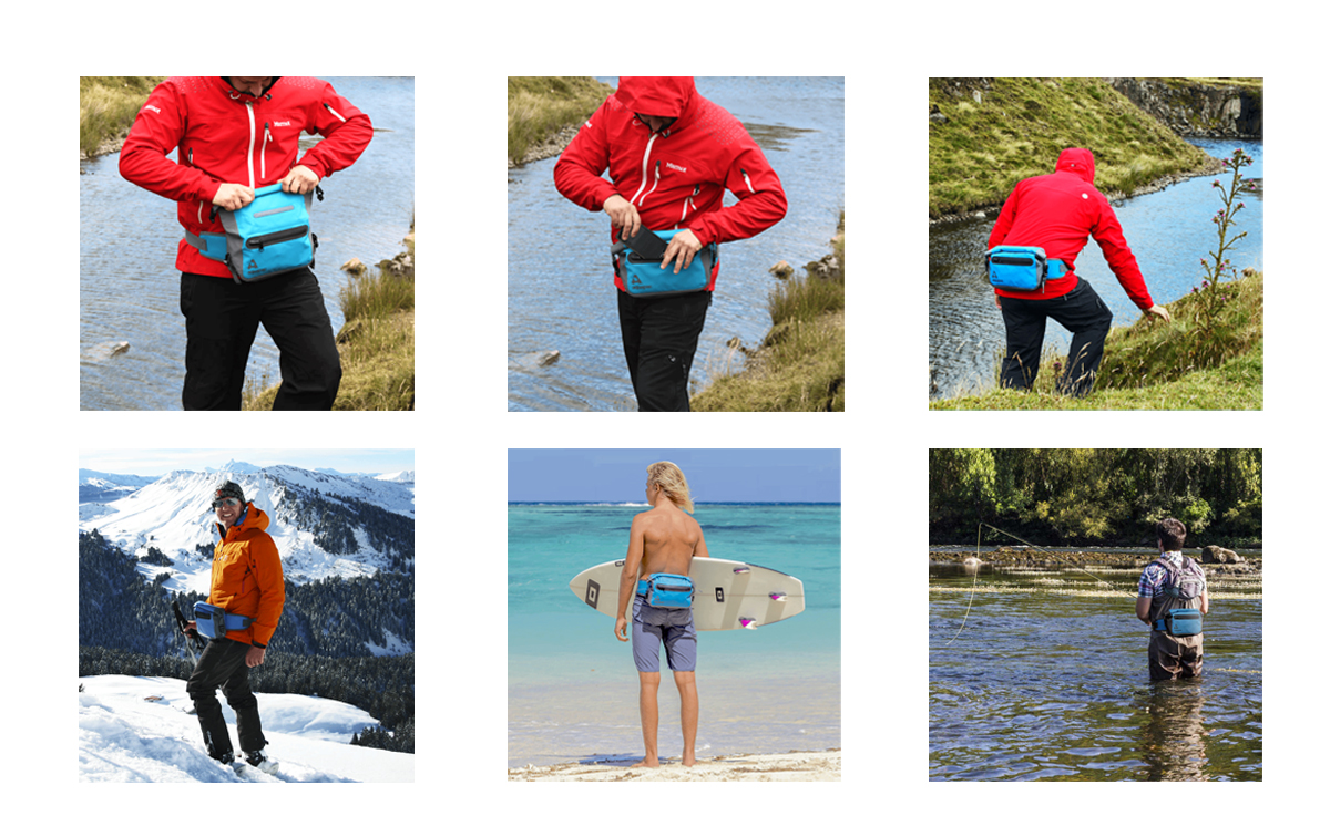 AQUAPAC 822 Funda riñonera estanca super reforzada 3 litros.Color Azul