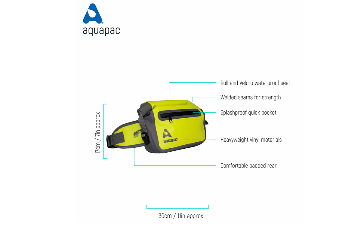 AQUAPAC821 Funda riñonera estanca super reforzada 3 litros verde fluor