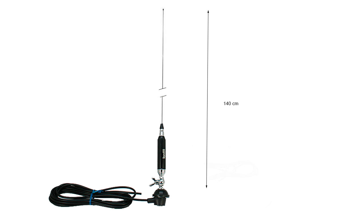 Cable de 4 metros RG58 con conector PL259: El kit incluye un cable de longitud adecuada con un conector PL259, lo que asegura una conexión sólida y estable para la transmisión de la señal.