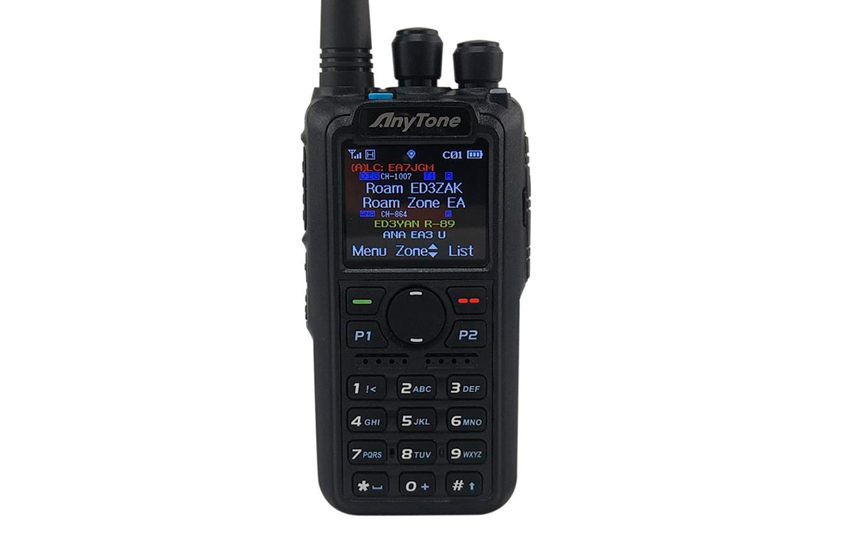 anytone at-d878uv walkie dmr radioaficion 144/430 mhz con aprs digital y analógico roaming compatible con mototrbo tier 1 y 2.