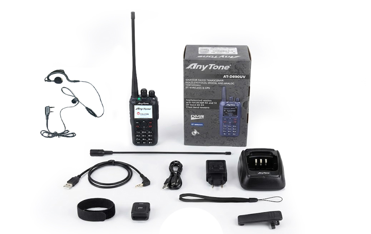 ANYTONE AT-D890-UV con Bluetooth Walkie DMR 144/430 Mhz APRS /GPS