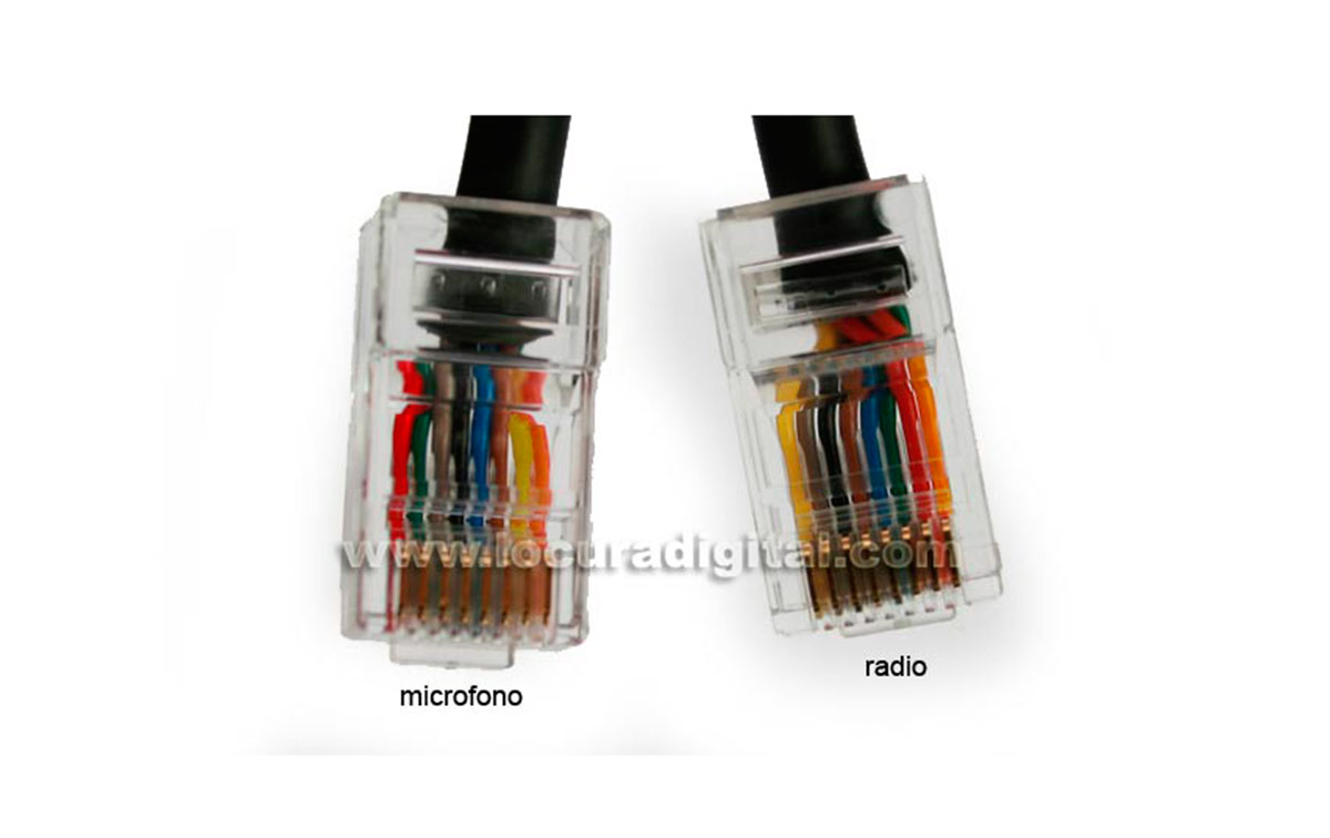 PWR73Y cable conexión YAESU tipo RJ45 para microfono AV-508