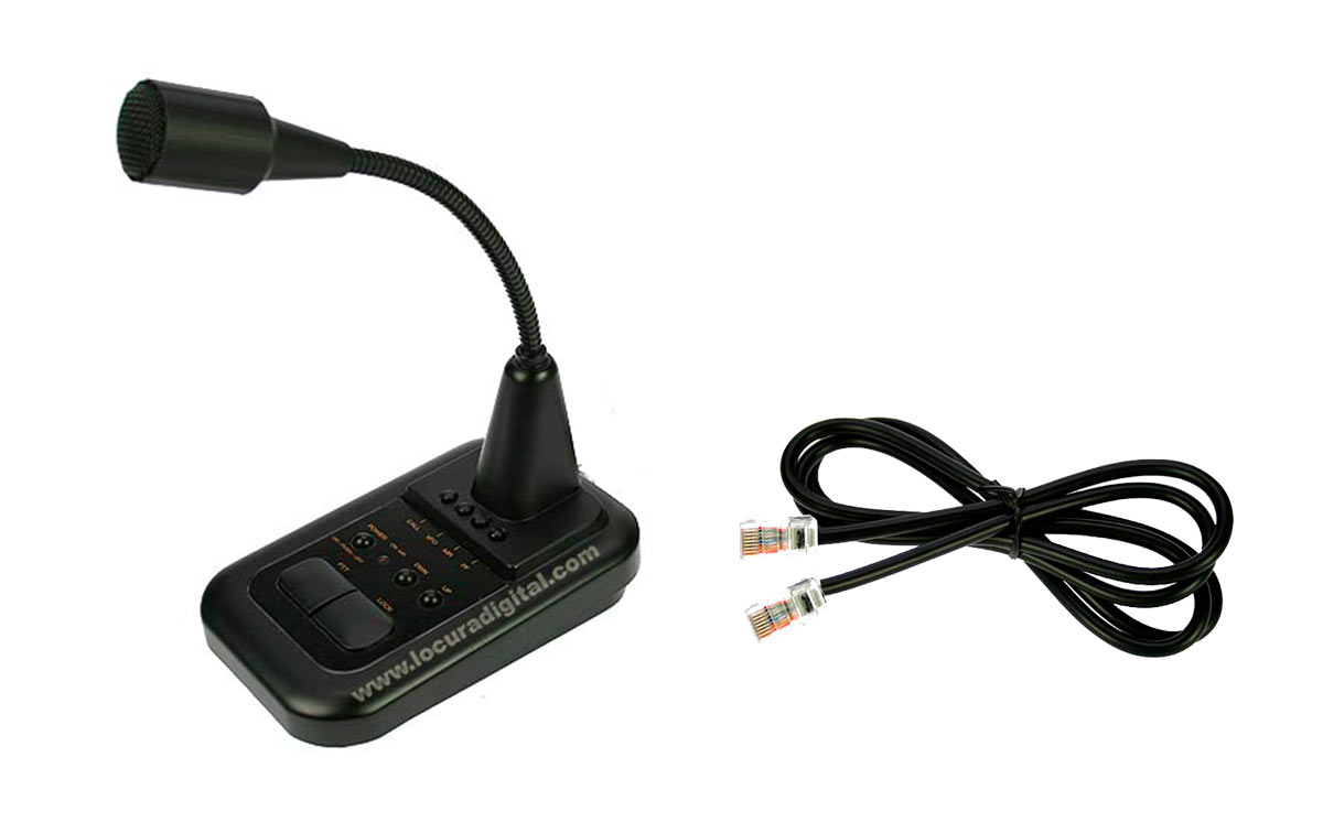 av508 microfono de sobremesa para equipos icom y kenwood conexion de microfo rj-45 a conector emisora rj-45 