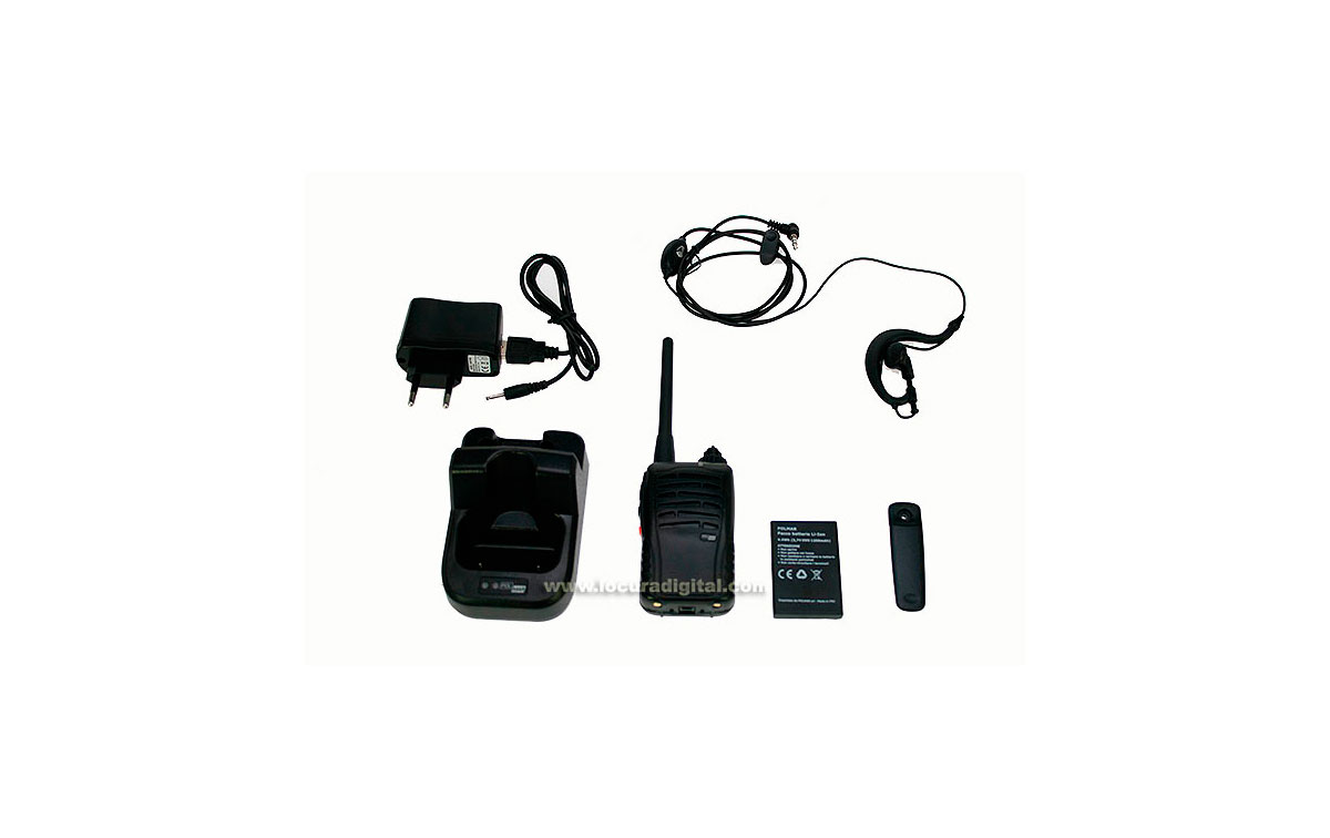 polmar shadow walkie de uso libre pmr 446 cargador bateria de litio. canales dispoibles 8 8. incluye pinganillo