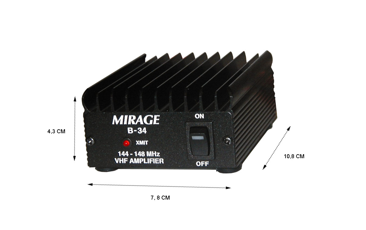 MIRAGE- B34 Amplificador VHF 35 Watios frecuencia 144-146 Mhz 