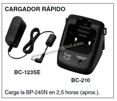 BC-210KIT01 Cargador transformador para walkie IC-M73 y bateria BP-245