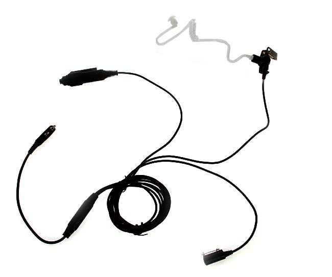 Nauzer PIN-89-K. High quality tubular micro-earphone with PTT. For KENWOOD handhelds