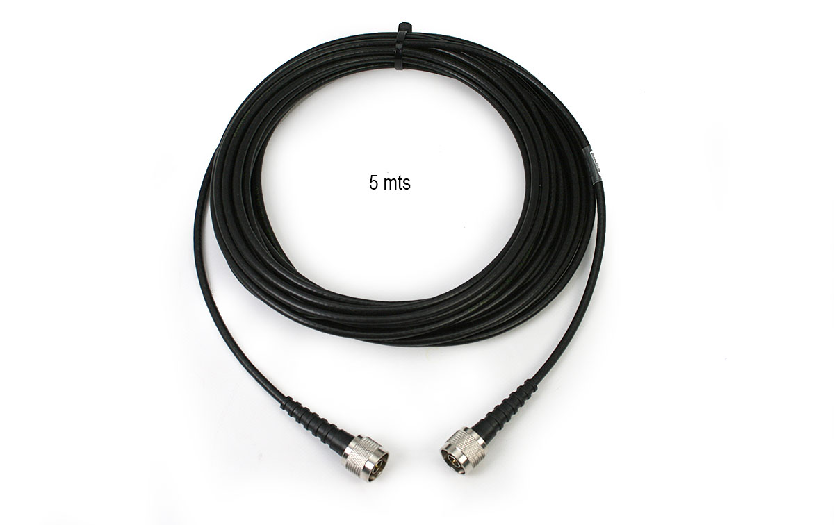 BIDATONG 646 Cable 5 metros RG-58 con conector N macho en los dos extremos. Alta calidad - Fabricado en Alemania -