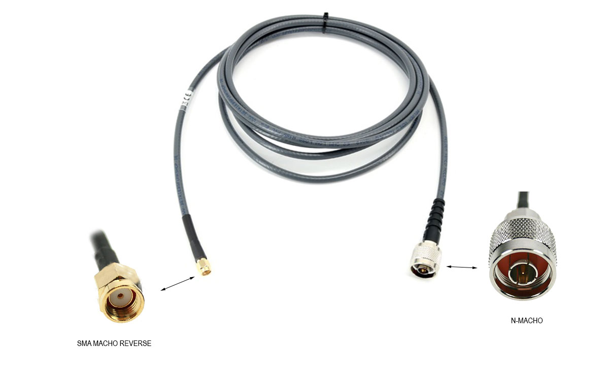 cable h155 con conector n macho a sma macho reverse