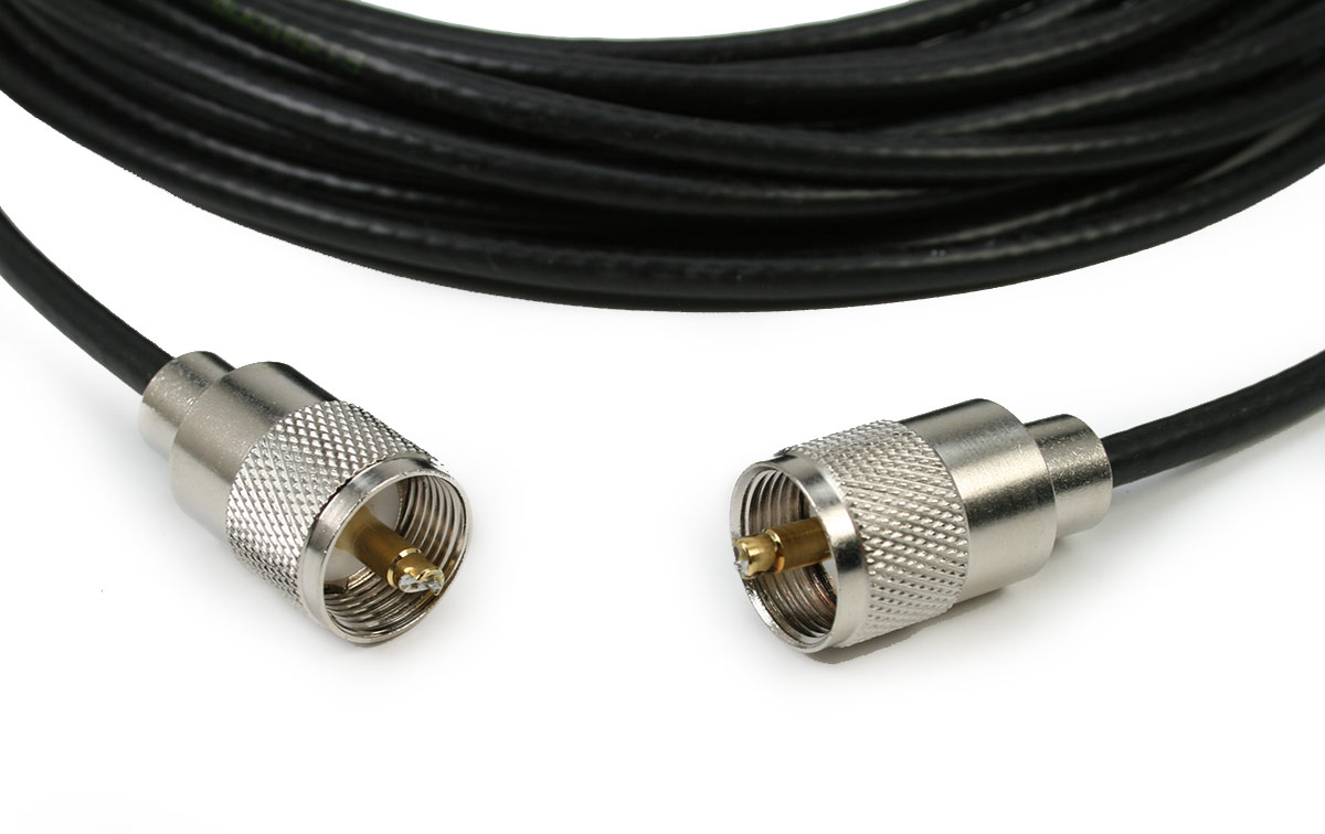 BIDATONG 632 Cable latiguillo de 50 cm RG-58 con conector PL macho en los dos extremos