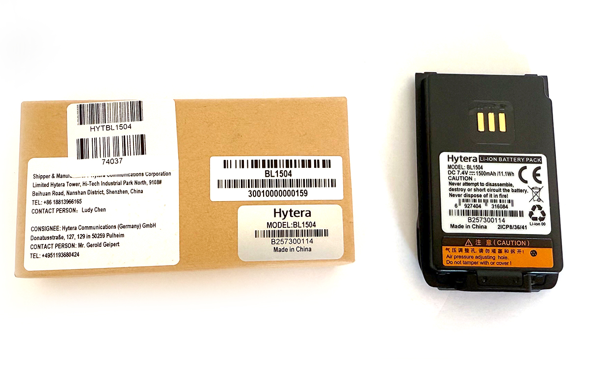 HYTERA BL1504 Batería Li-ion 1500 mAh para walkies PD405, PD415 etc