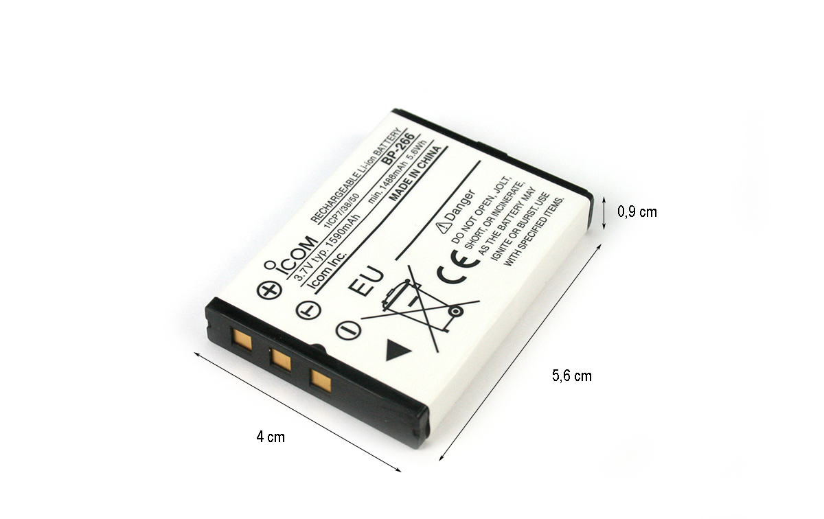 bp-266 icom batería original litio 3,7v, 1.590 mah para walkie ic-m33