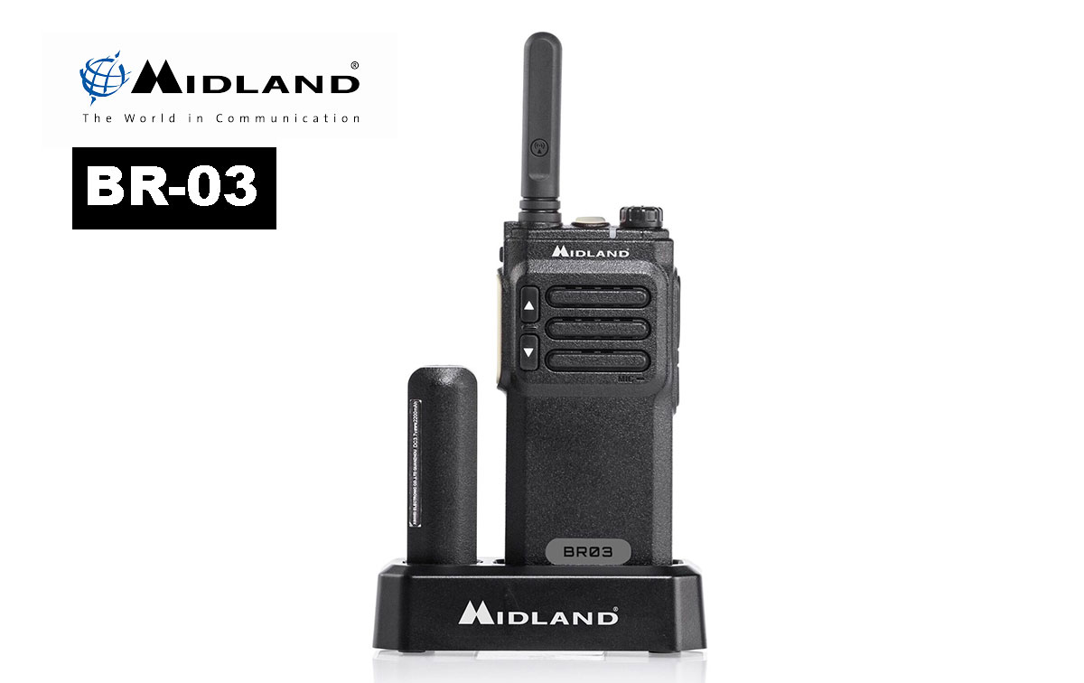 MIDLAND-BR03 Walkie PMR-446 Buisness Radio Uso Libre