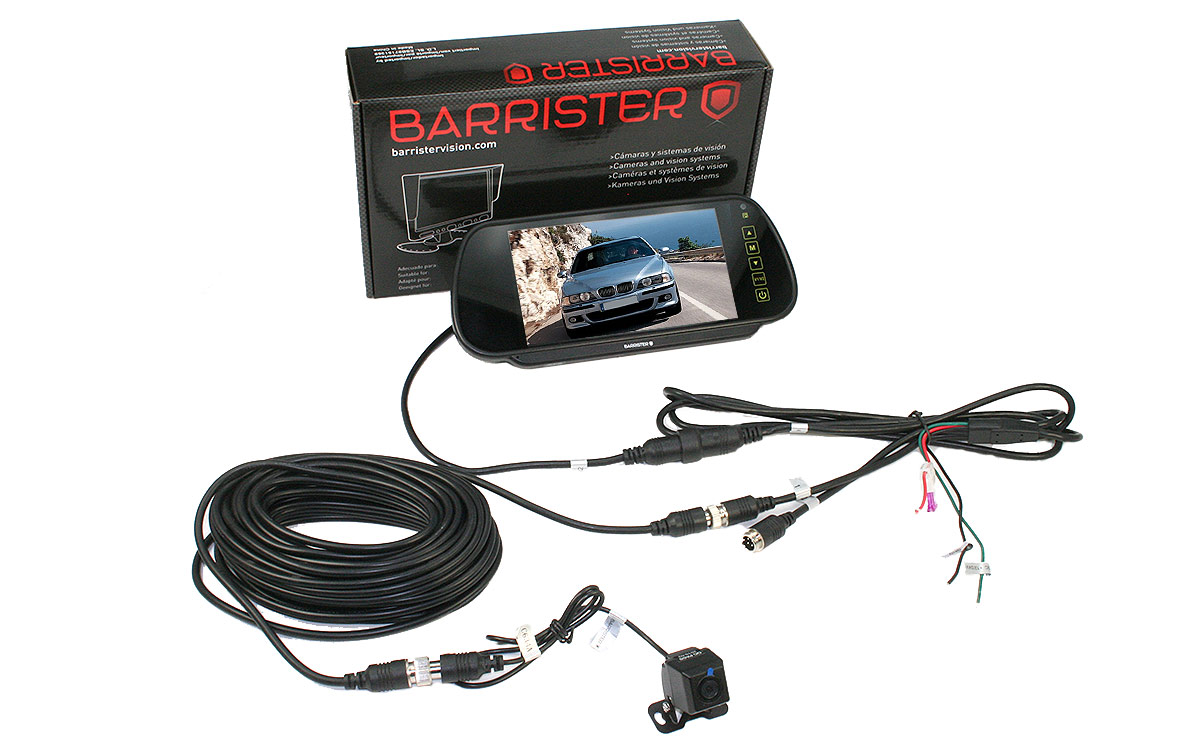 BARRISTER BRV-15-KIT180 Sistema retrovision Monitor BRV-515 Retrovisor 7 pulgadas 1 cámara BRV-180 cable 10 metros alargador CA-10