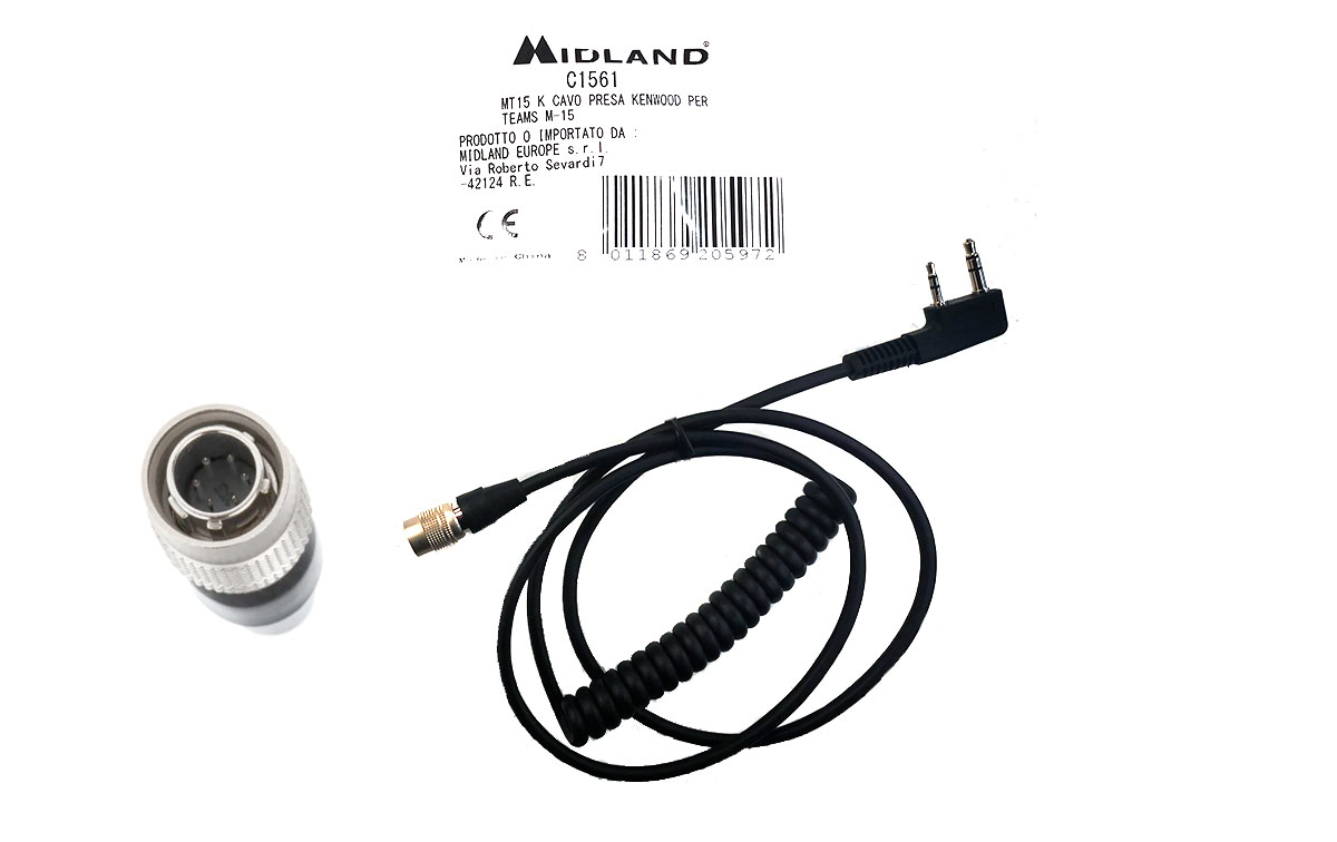 MIDLAND M15-C1561-K Cable Kenwood dos pins para auricular M-15