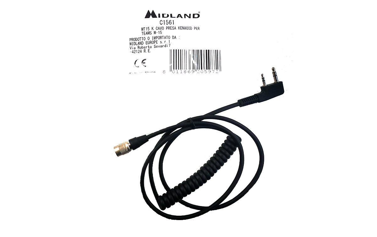 MIDLAND M15-C1561-K Cable Kenwood dos pins para auricular M-15