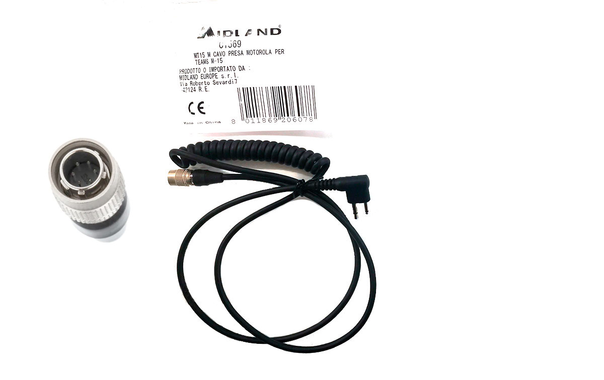 MIDLAND M15-C1559-M Cable Motorola dos pins para auricular M-15