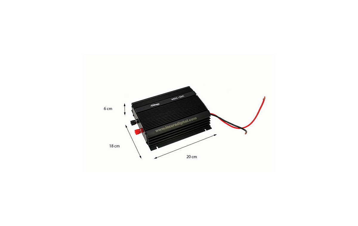 MDC20A HOXIN Conversor DC-DC. Reductor de tensión 24 - 12 voltios 20 amperios. Tecnología lineal de alta calidad muy resistente.