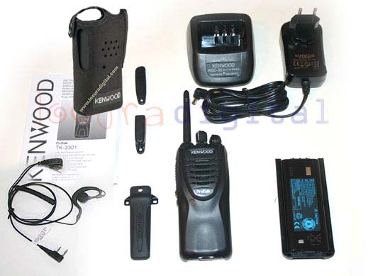 KENWOOD TK 3301 KIT-5 NUEVO MODELO WALKIE DE USO LIBRE PINGANILLO FUNDA ORIGINAL KENWOOD KLH131