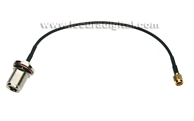 CAWIF0717 MIRMIDON cable RG174. 20 cms.N HEMBRA - SMA REVER MACHO