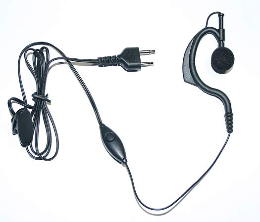 PIN19-Y. Flexible soft ear hook microphone, PTT button type. For YAESU VERTEX handhelds.