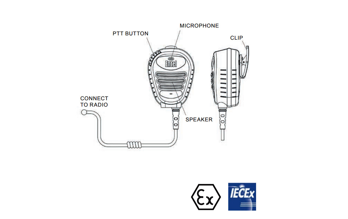 entel cmpdt9 micro-altavoz atex sumergible walkie dtex serie 800 y 900