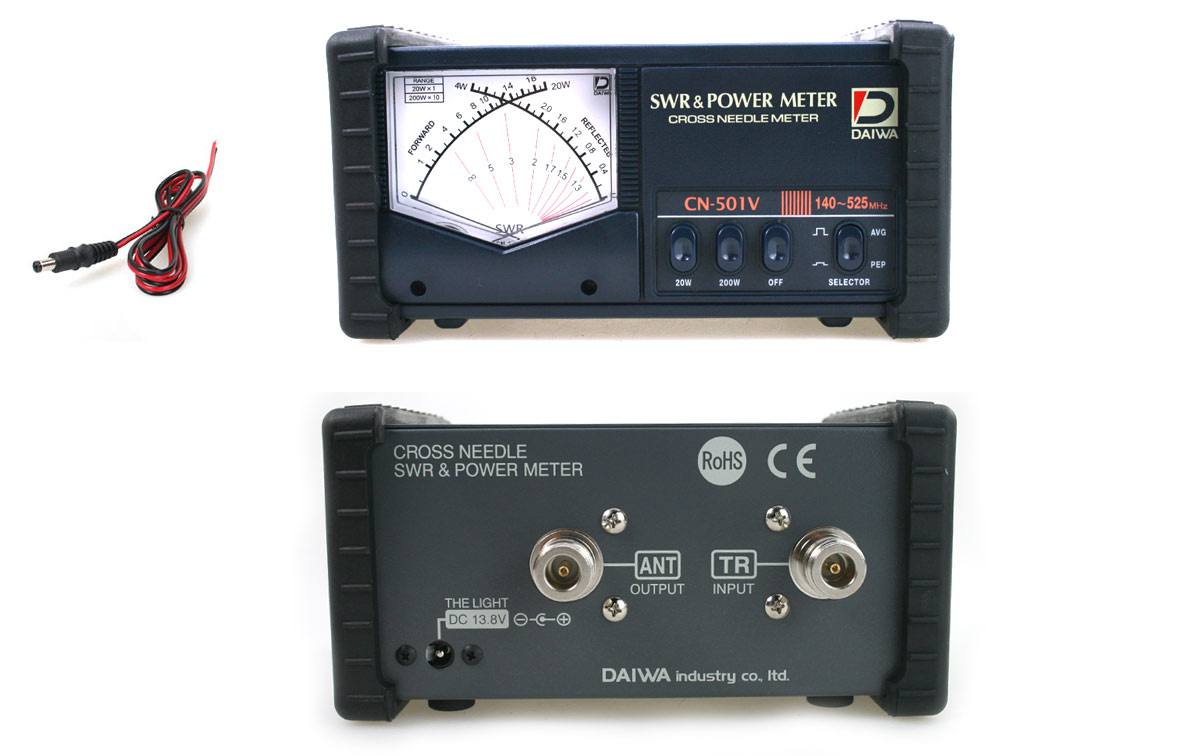 daiwa cn-501-vn medidor r.o.e /watimetro140-520 mhz conectores n 