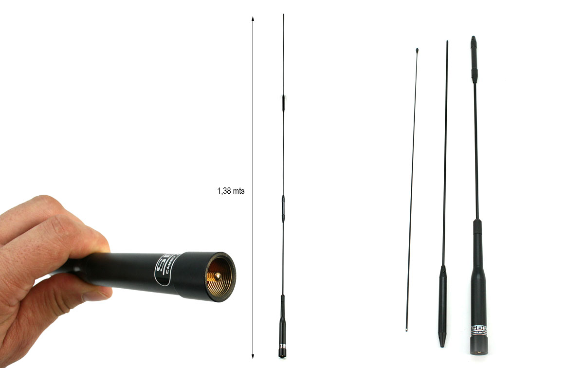 comet sbb-7 antena móvil vhf 144/ uhf 430 mhz longitud 1,38 mts