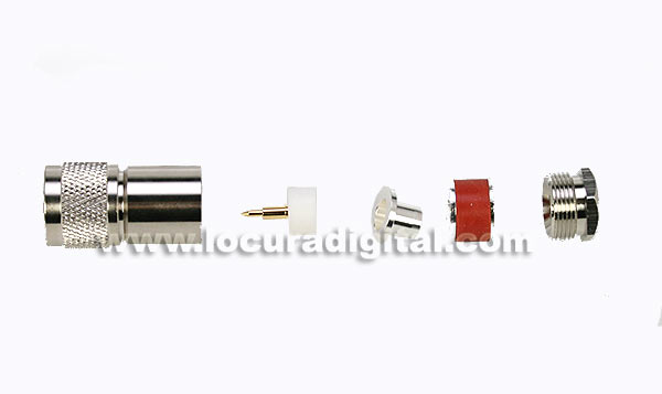 con02080004 marcu conector alta calidad n macho para soldar, cable diametros 10,3 mm vivo 3 mm 