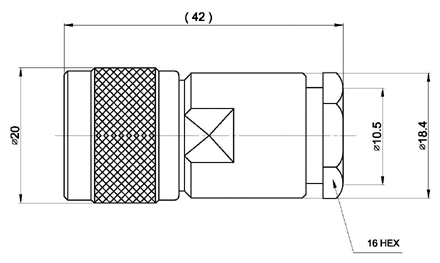 CON02080004 MARCU Conector alta calidad N- MACHO para soldar, cable diametros 10,3 mm vivo 3 mm 