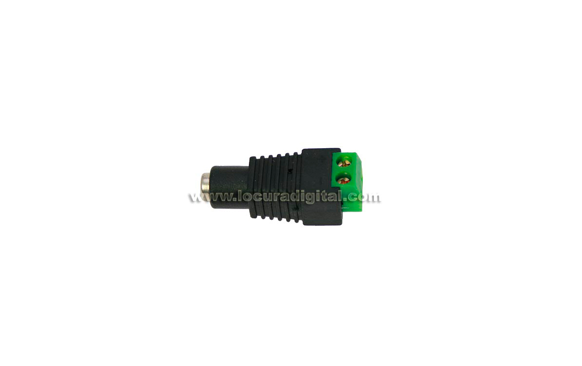 CON0890 JACK Hembra Adaptador allimentación de 2,0 x 5,5 mm. a regleta 2 salidas