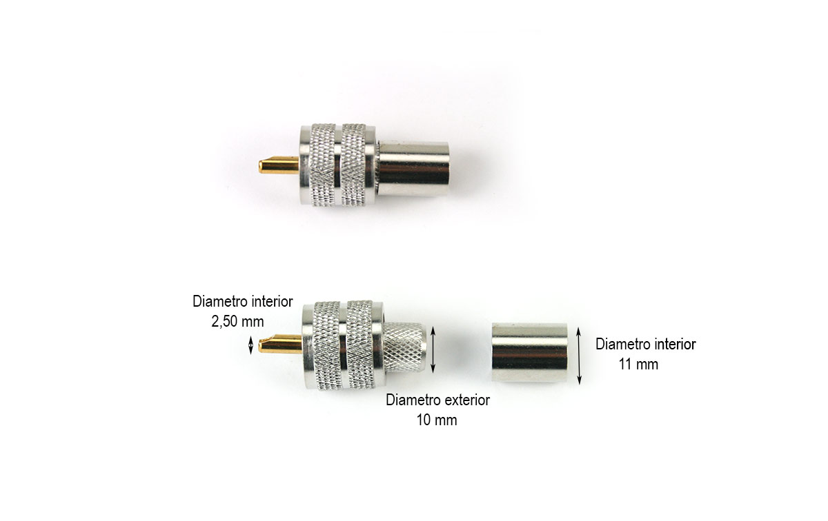 CON1654 Conector PL-259 Macho de Crimpar corto