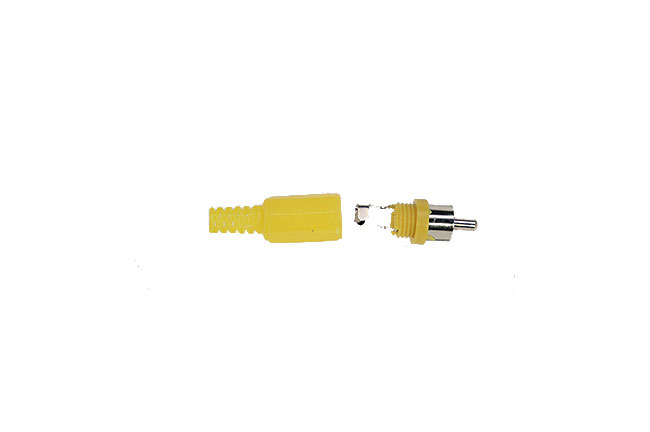 CON2073166 Conector RCA macho. Cubierta de plástico color AMARILLO