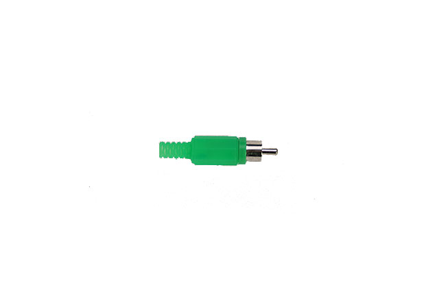 CON2073167 Conector RCA macho. Cubierta de plástico color VERDE