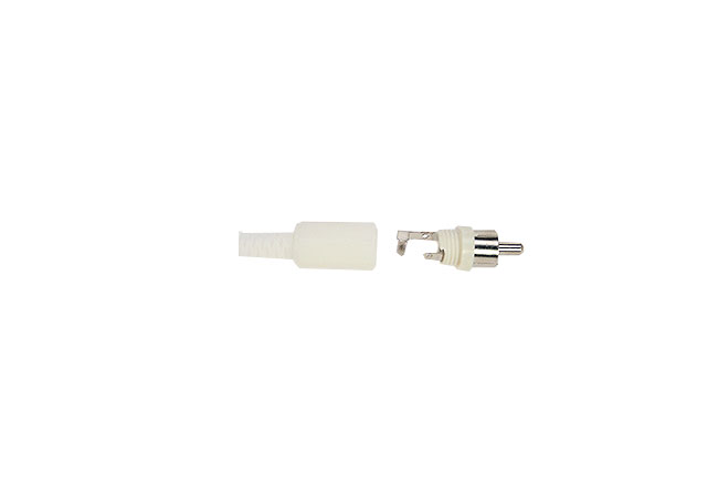 CON2073168 Conector RCA macho. Cubierta de plástico color BLANCO