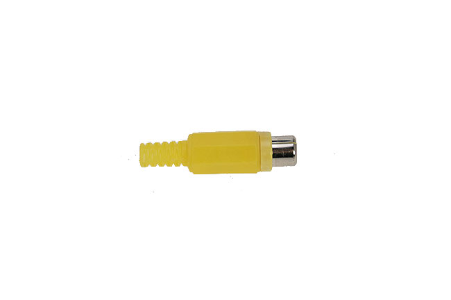 CON2073170 Conector RCA hembra aéreo. Cubierta de plástico color AMARILLO