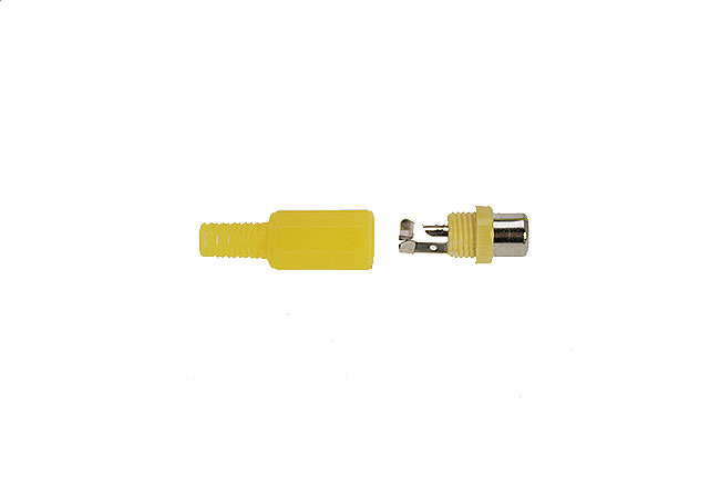 CON2073170 Conector RCA hembra aéreo. Cubierta de plástico color AMARILLO