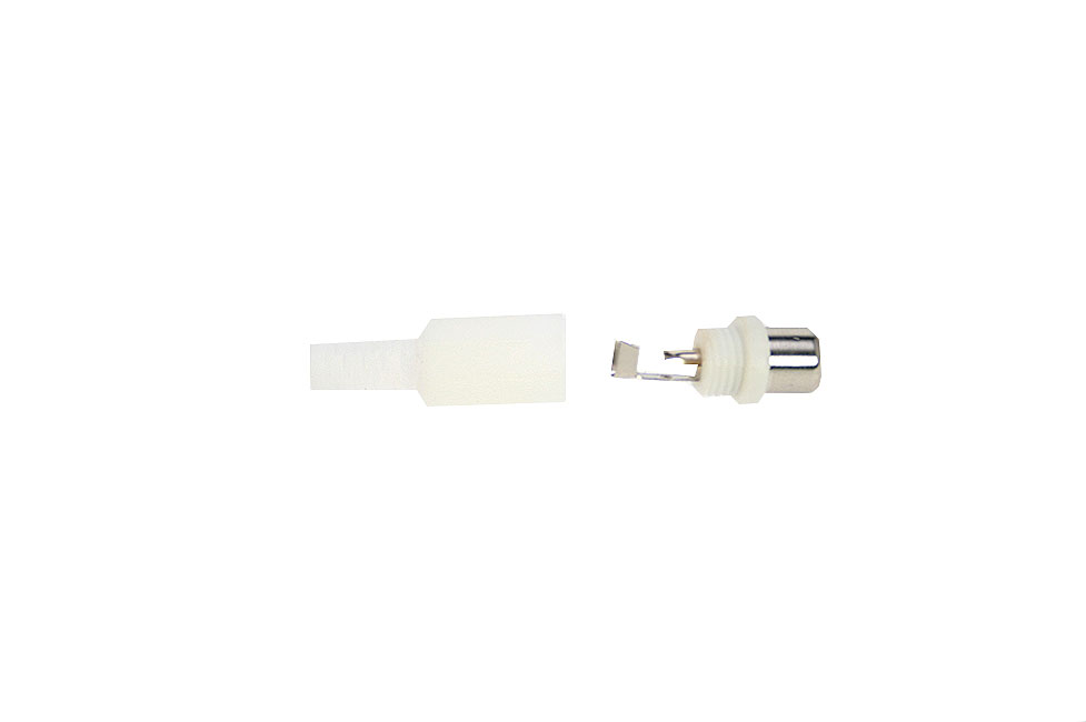 CON2073172 Conector RCA hembra aéreo. Cubierta de plástico color BLANCO