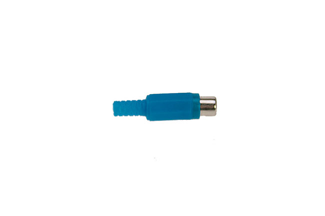 CON2073173 Conector RCA hembra aéreo. Cubierta de plástico color AZUL