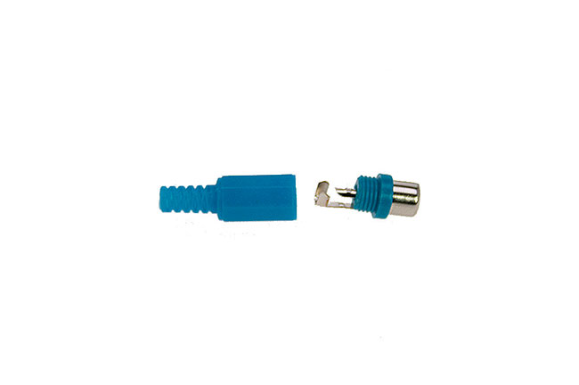 CON2073173 Conector RCA hembra aéreo. Cubierta de plástico color AZUL