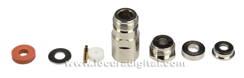 CON2242 CONECTOR N HEMBRA AEREA PARA RG 58, PTFE