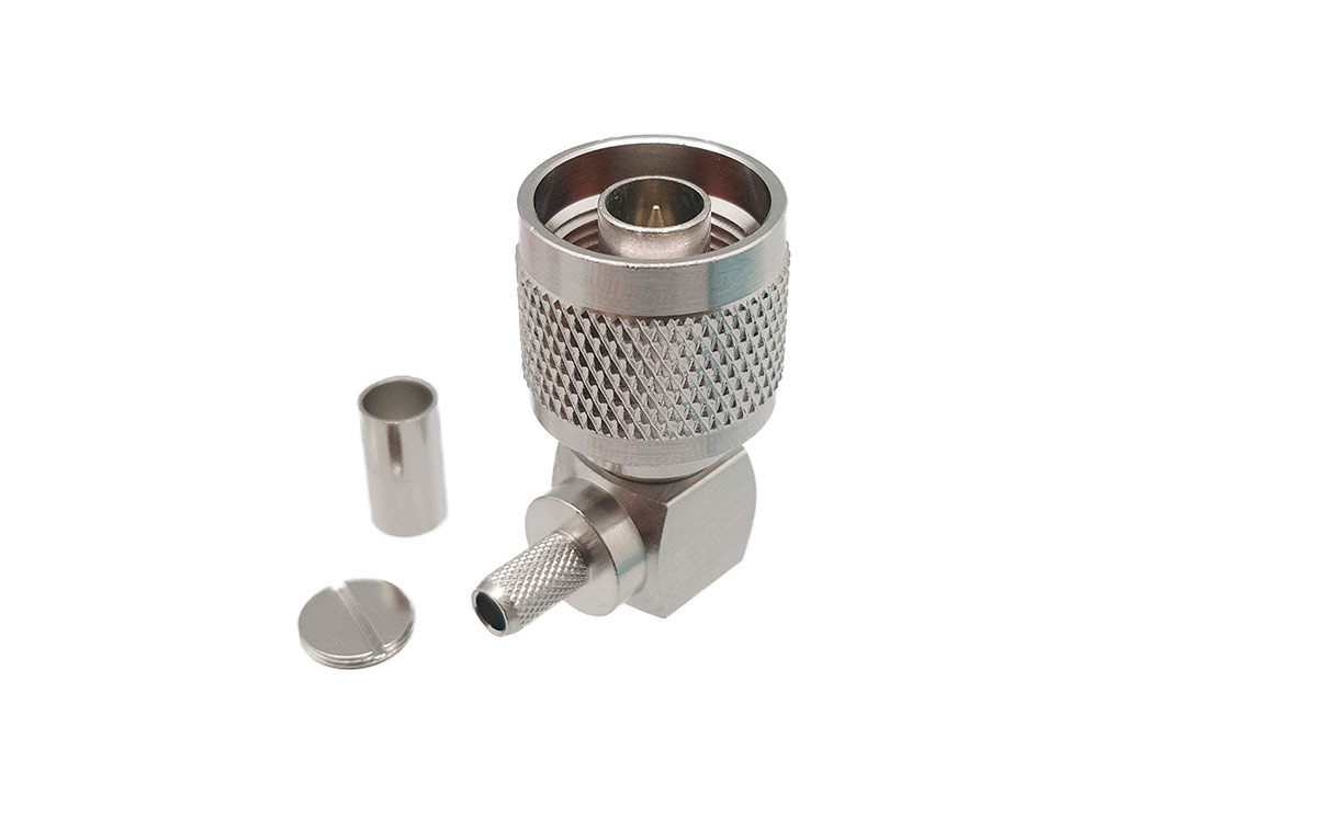 Connettore N Maschio Crimp Per Rg58 10 Pezzi Connettori RF Tipo N Maschio Per Crimpatura - Placcati Argento, Isolamento Teflon, Per Cavo RG58! Connettori N Maschio Argento