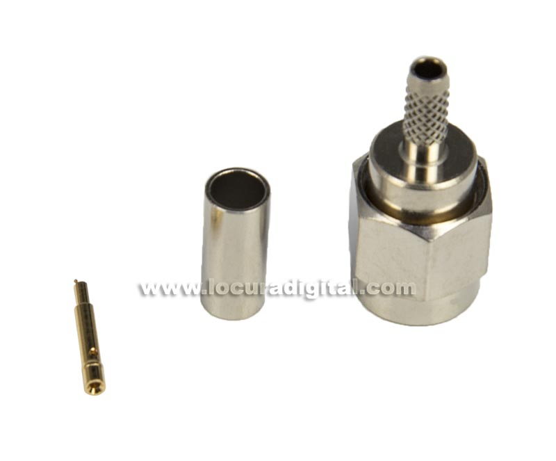 CON3030 Conector SMA MACHO para CRIMPAR, para cable RG-174