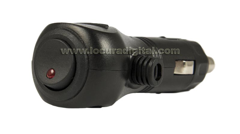 CONMECH3060 Conector de mechero acodado con fusible   led con interructor