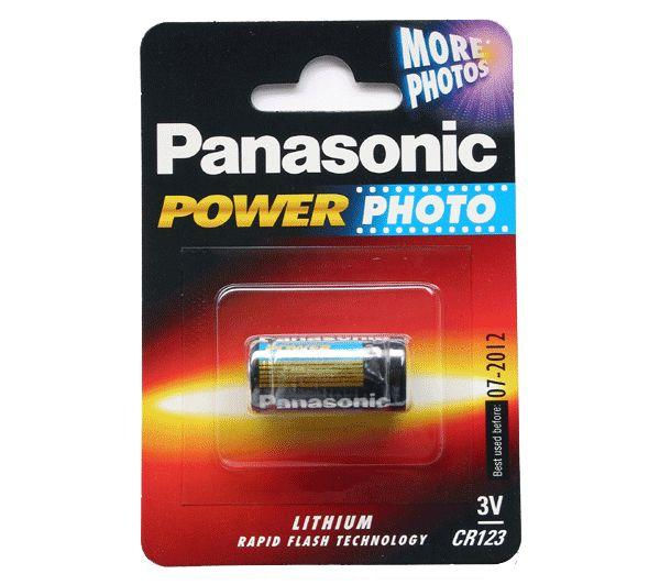 PANASONIC CR123 PILA DE LITIO 3V. 1 UNIDAD NO ES RECARGABLE.