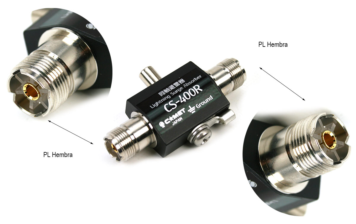 comet protector coaxial pl hembra/hembra