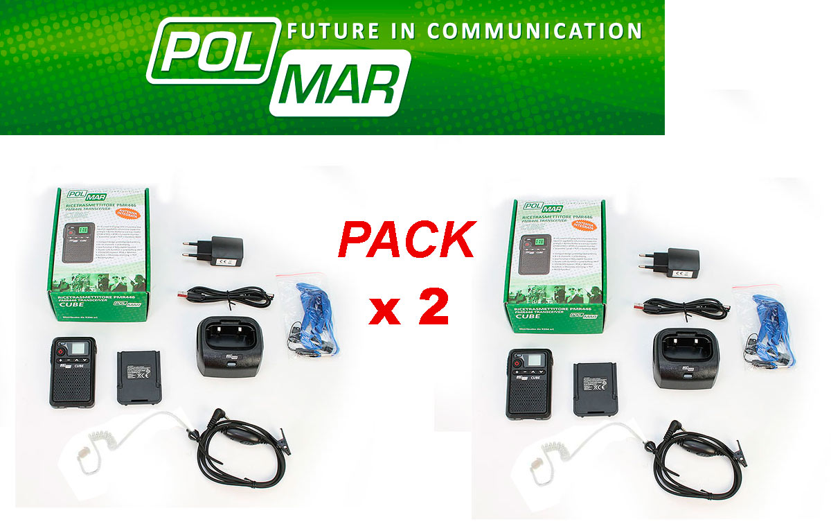 polmar cube walkie talkies pmr-446 uso libre 8   8 canales   1 pinganillo tubular