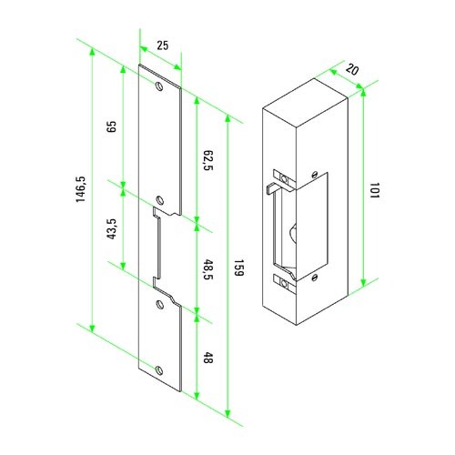 CV-14-DC para o fechamento de porta CV-14/DC kit Golmar Surf-7