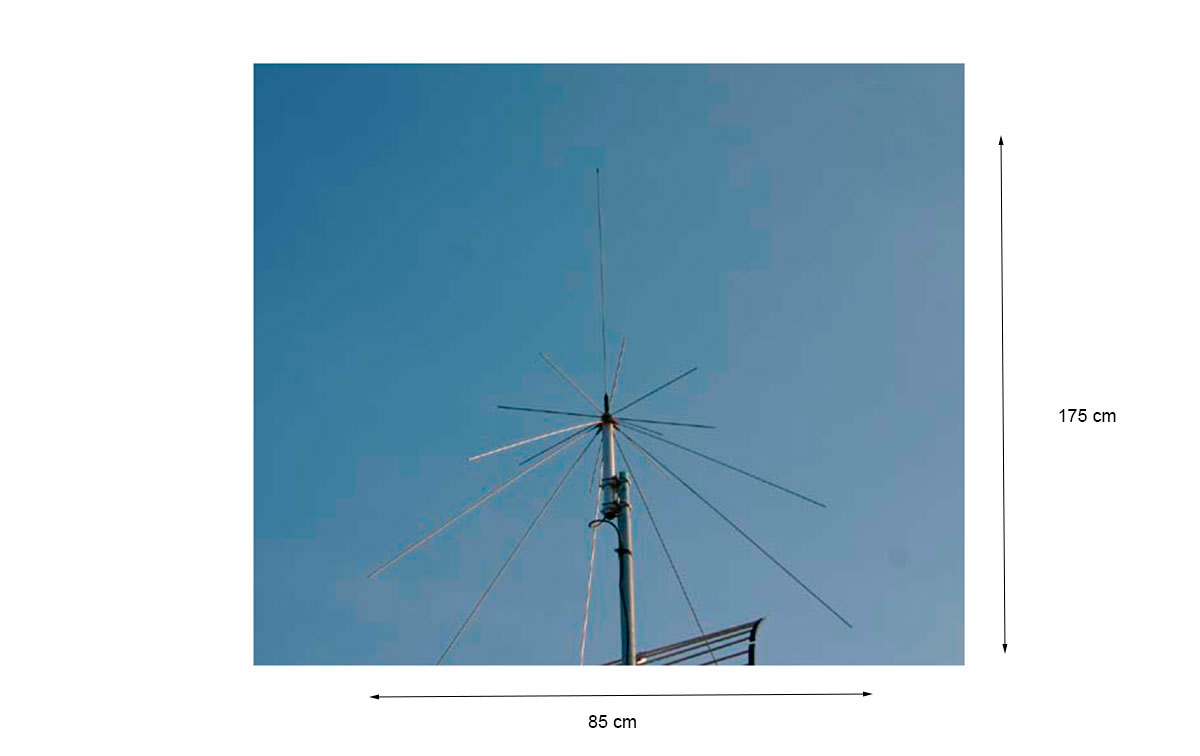 diamond d-130. antena especial para recepción de escaner, diseñada para recibir desde 25 - 1300 mhz . antena discono 25 mhz / 1300 mhz 